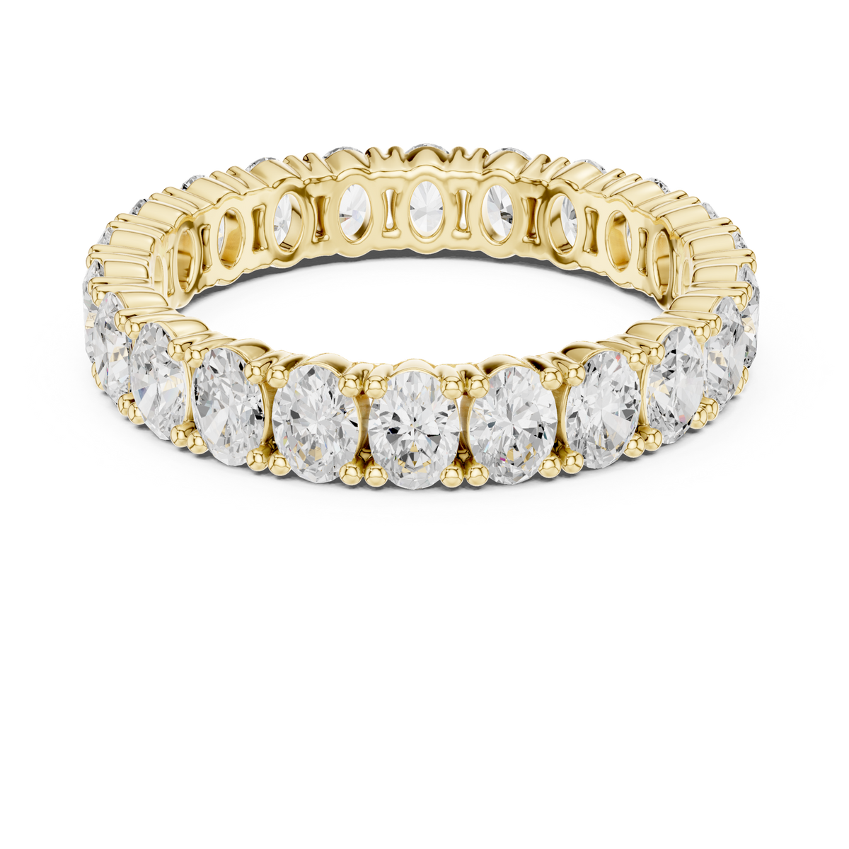 14K Solid Gold Lab Diamond Eternity Ring, Yellow Gold