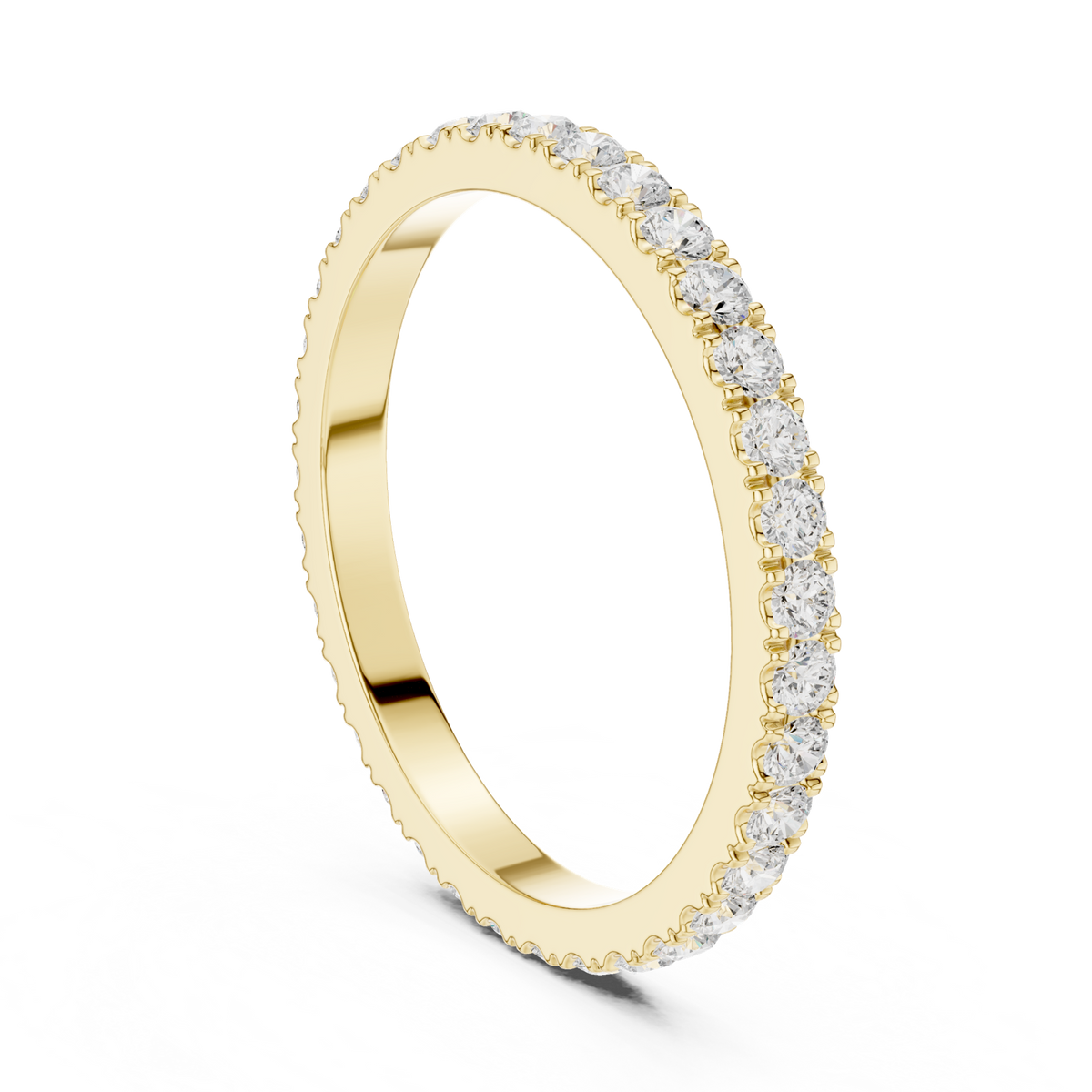 14K Solid Gold Lab Diamond Eternity Ring, Yellow Gold, view 1