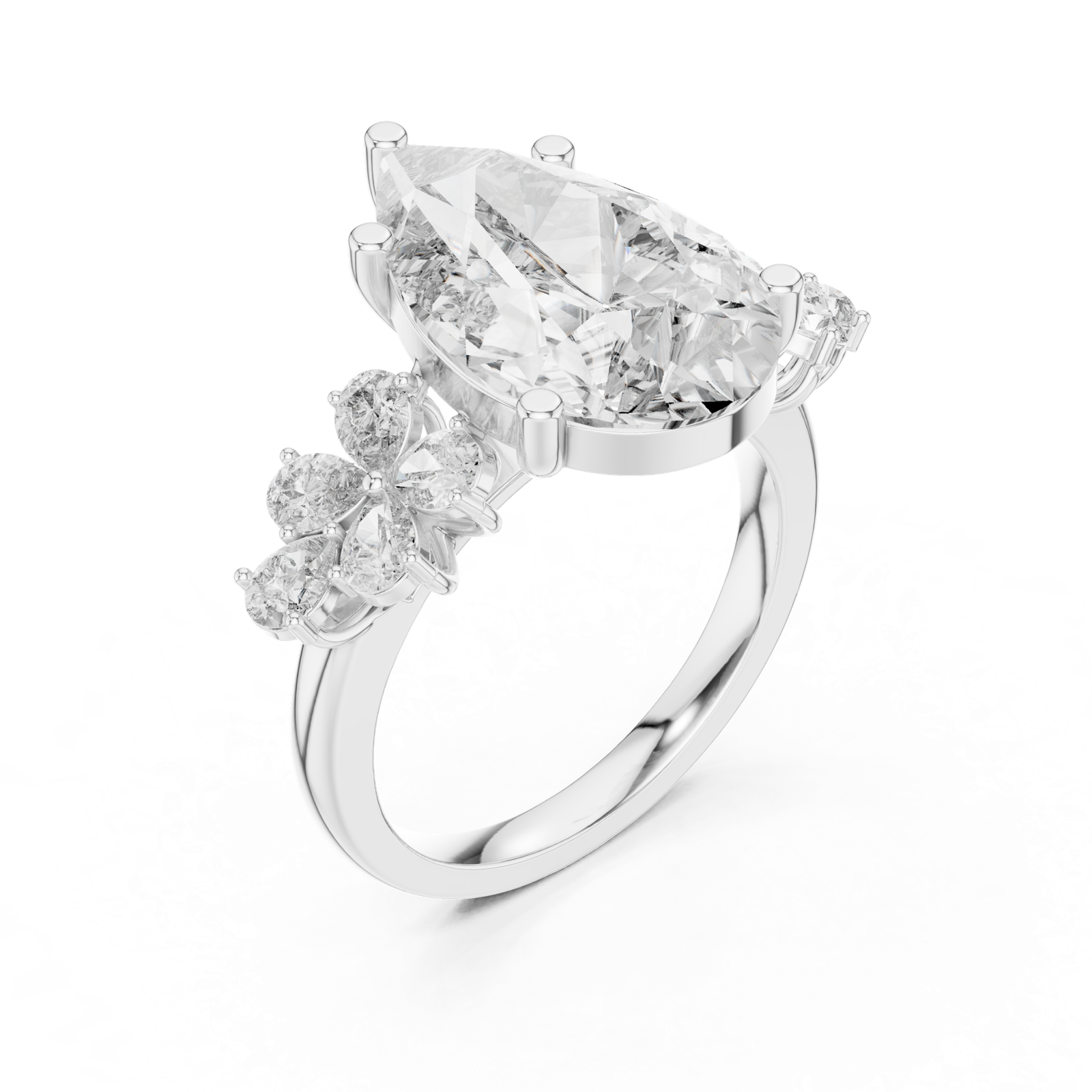 Gold Pendant 9-10024L_37, White Gold, view 2
