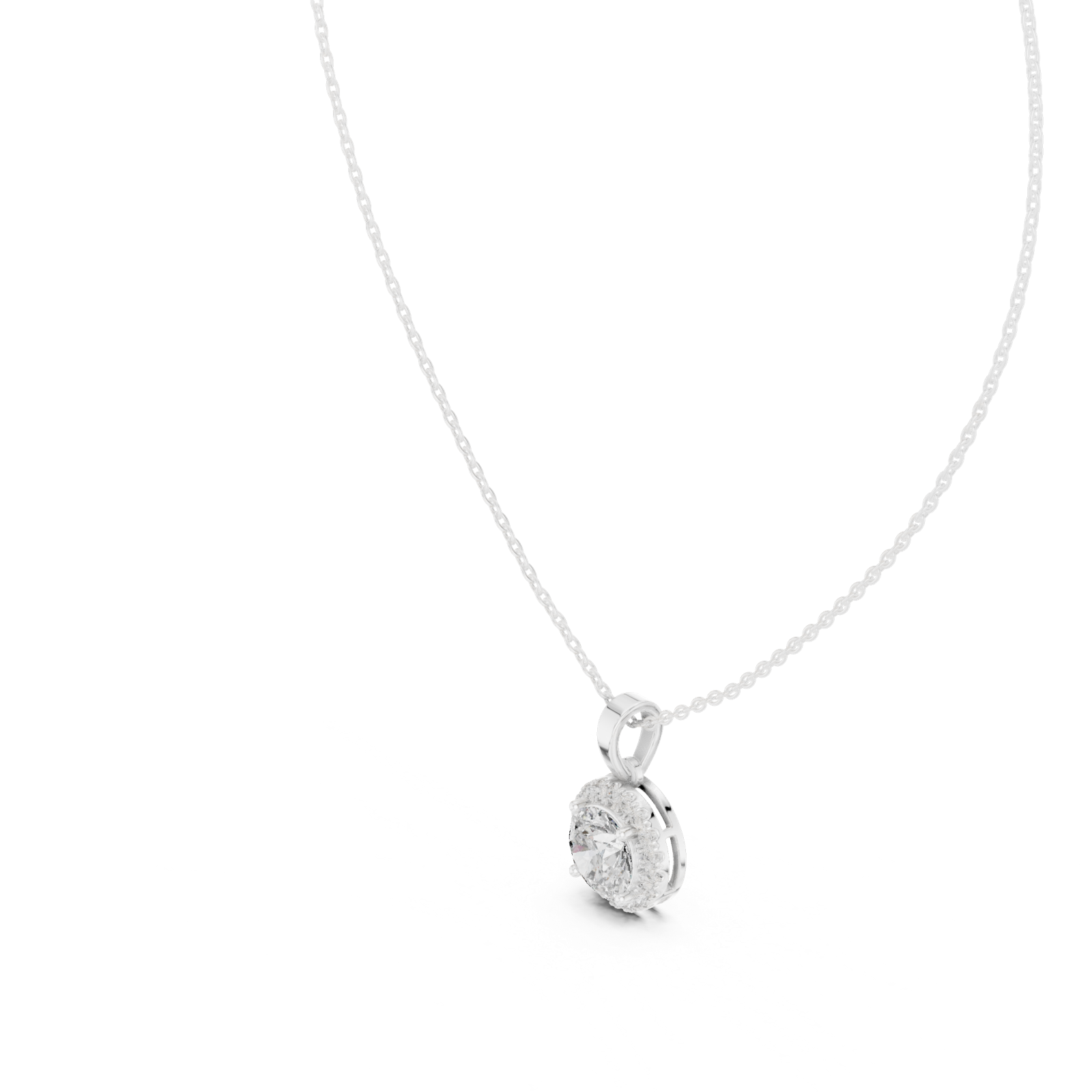 Gold Pendant GPD-0012, White Gold, view 2