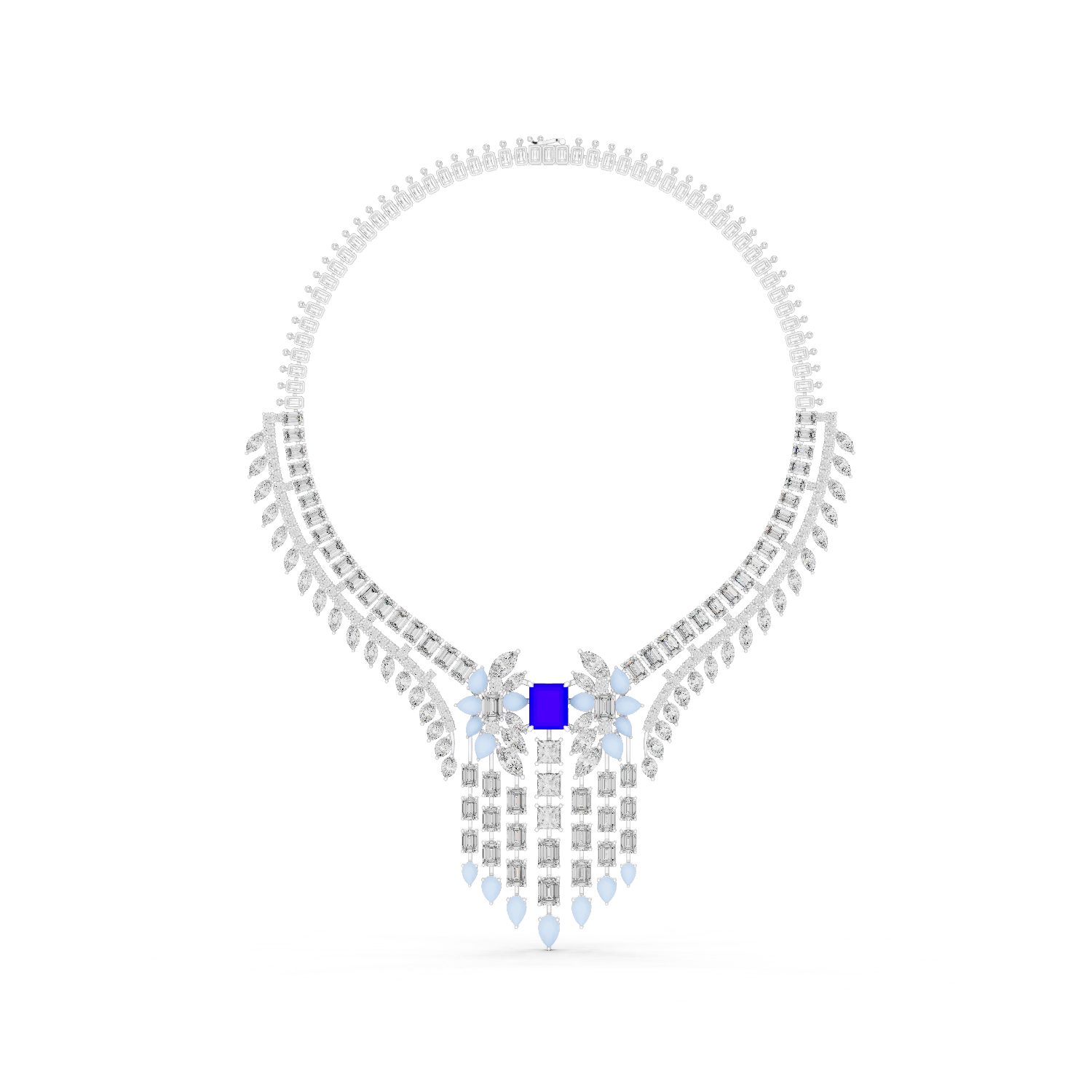 Gold Necklace GNK-0053, White Gold, view 0