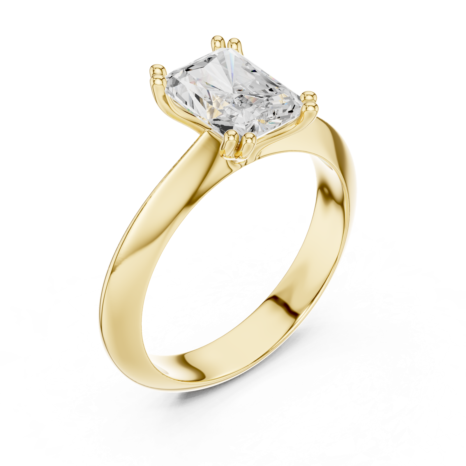 Gold Jewelry L36-8, Radiant center stone, Yellow Gold, view 2