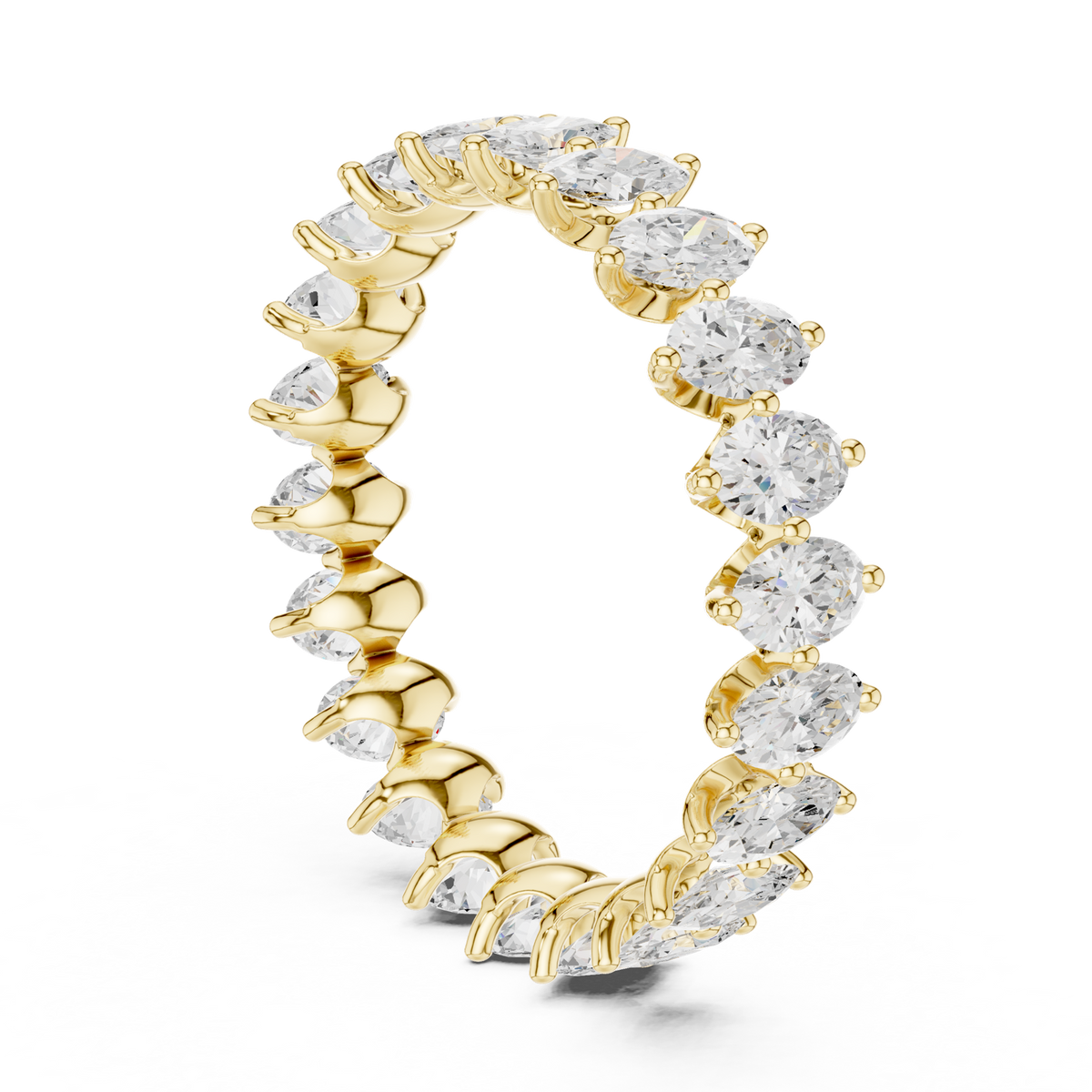 14K Solid Gold Lab Diamond Eternity Ring, Yellow Gold, view 1
