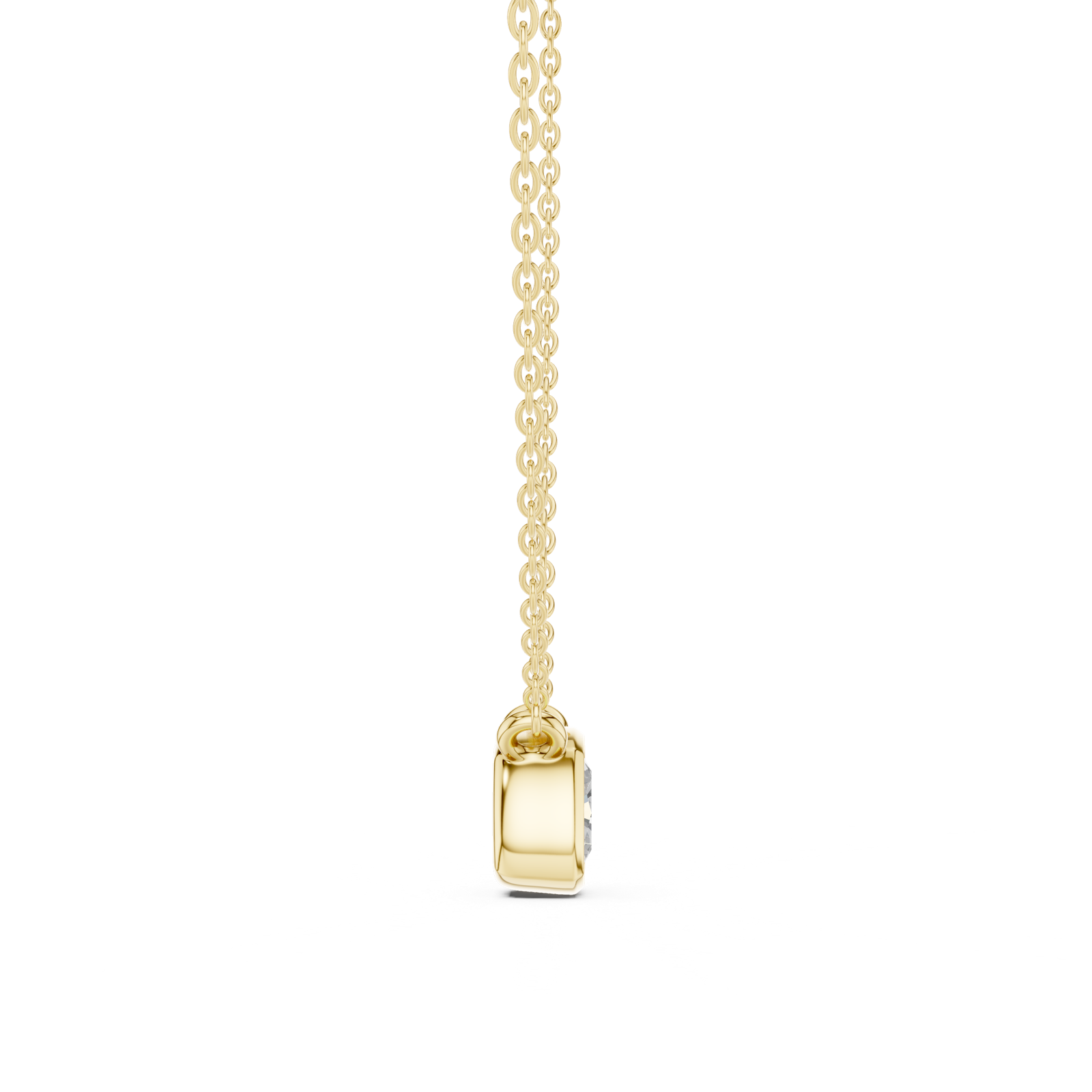 Gold Jewelry, Cushion center stone, Yellow Gold, view 3