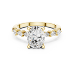 Gold Ring, Oval center stone, Yellow Gold, view 4