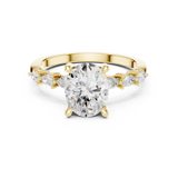 Gold Ring, Oval center stone, Yellow Gold, view 4