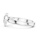 Gold Jewelry L36-3, Heart center stone, White Gold, view 3
