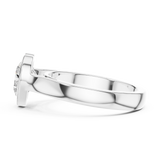 Gold Jewelry L36-3, Heart center stone, White Gold, view 3