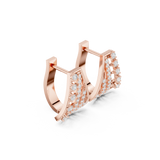 14K Solid Gold Lab Diamond Cluster Earrings, Rose Gold, view 1