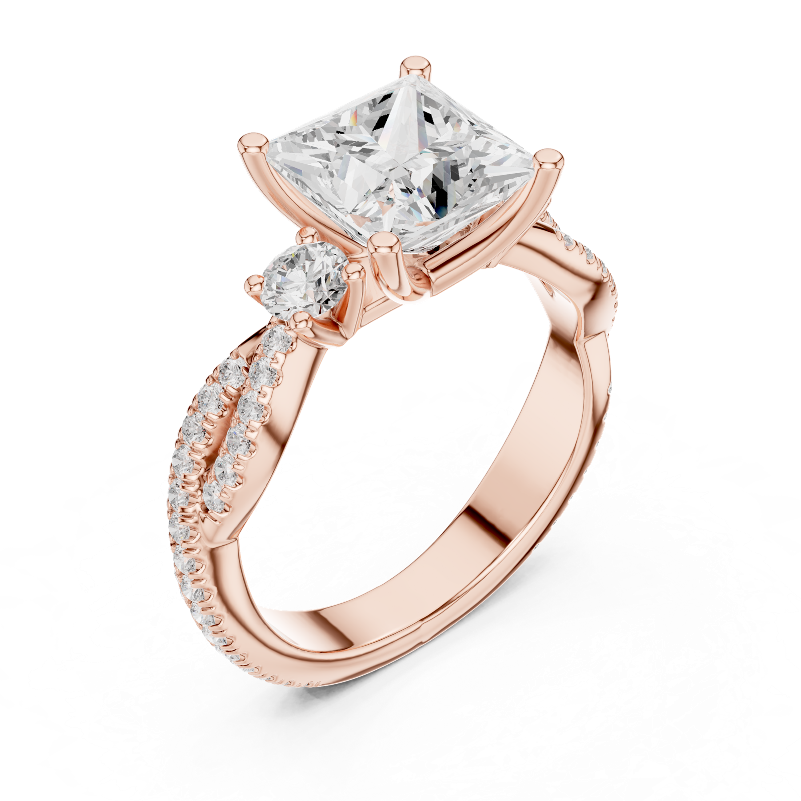 Gold Ring DDLR-1038, Rose Gold, view 2