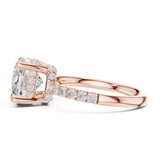 Gold Ring, Cushion center stone, Rose Gold, view 3