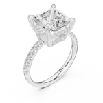 Gold Ring DDLR-259, Princess center stone, White Gold, view 2
