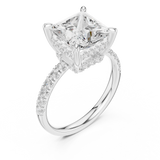 Gold Ring DDLR-259, Princess center stone, White Gold, view 2