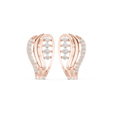 14K Solid Gold Lab Diamond Leaf Cluster Earrings, Rose Gold