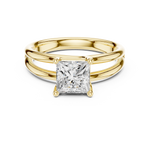 Gold Jewelry L36-9, Princess center stone, Yellow Gold, view 4