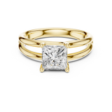 Gold Jewelry L36-9, Princess center stone, Yellow Gold, view 4