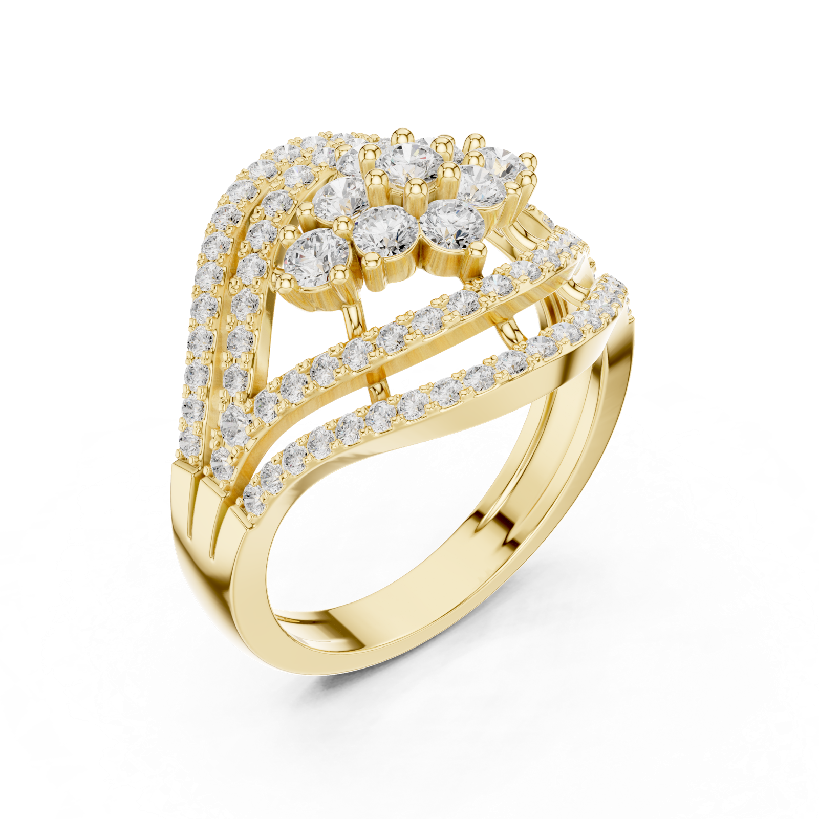 Gold Ring DDLR-763, Yellow Gold, view 2