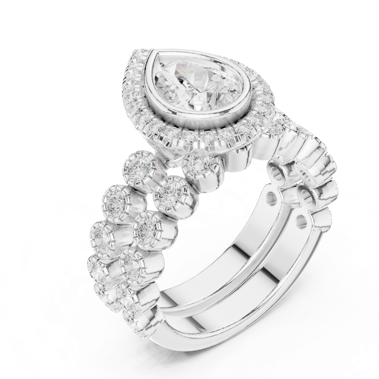 Gold Ring DDLR-296, White Gold, view 2