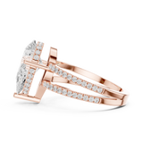 Gold Jewelry L36-13, Pear center stone, Rose Gold, view 3