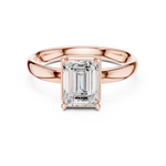 Gold Jewelry, Emerald center stone, Rose Gold, view 4