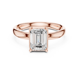 Gold Jewelry, Emerald center stone, Rose Gold, view 4