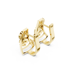 14K Solid Gold Lab Diamond Cluster Earrings, Yellow Gold, view 2