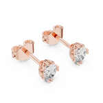 Gold Earrings GER-0365, Rose Gold, view 2
