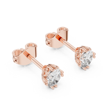 Gold Earrings GER-0365, Rose Gold, view 2