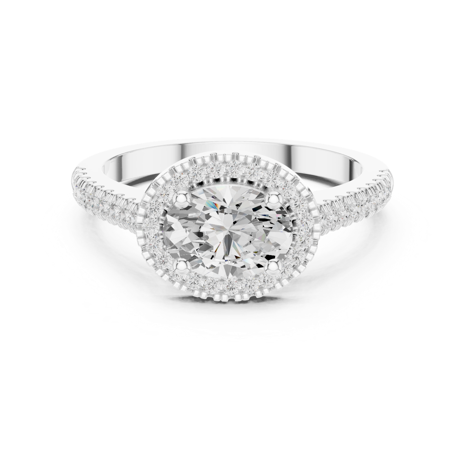 Gold Ring DDLR-347, White Gold, view 4