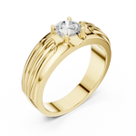 14K Solid Gold Lab Diamond Solitaire Ring, Yellow Gold, view 2