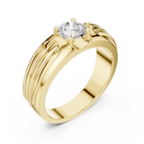 14K Solid Gold Lab Diamond Solitaire Ring, Yellow Gold, view 2