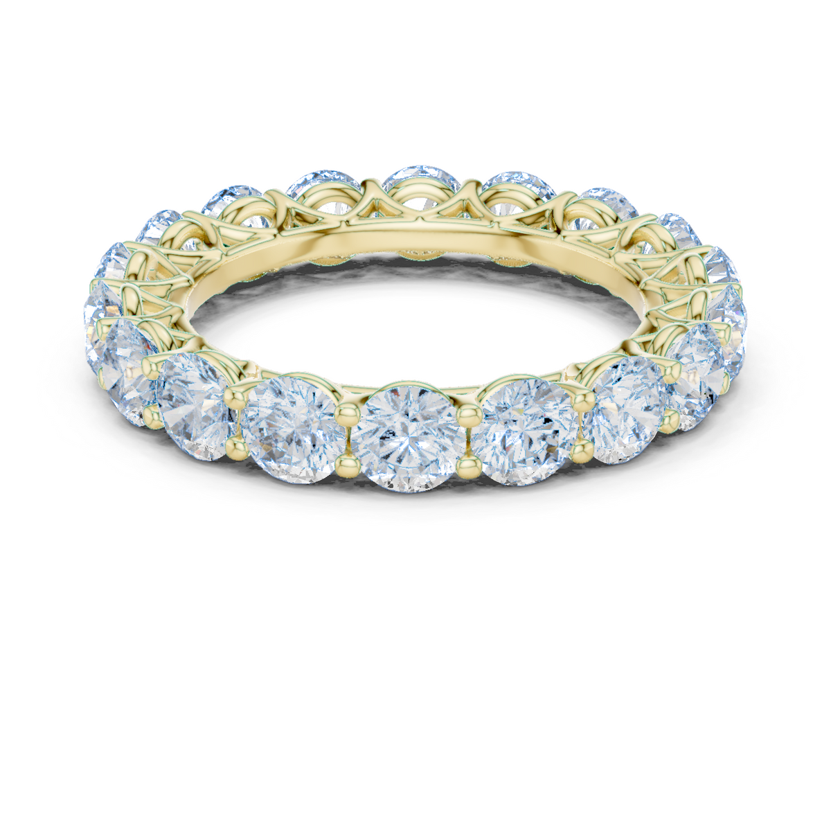 14K Solid Gold Lab Diamond Eternity Ring, Yellow Gold