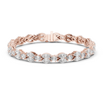 14K Solid Gold Lab Diamond Bracelet, Rose Gold