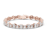 14K Solid Gold Lab Diamond Bracelet, Rose Gold