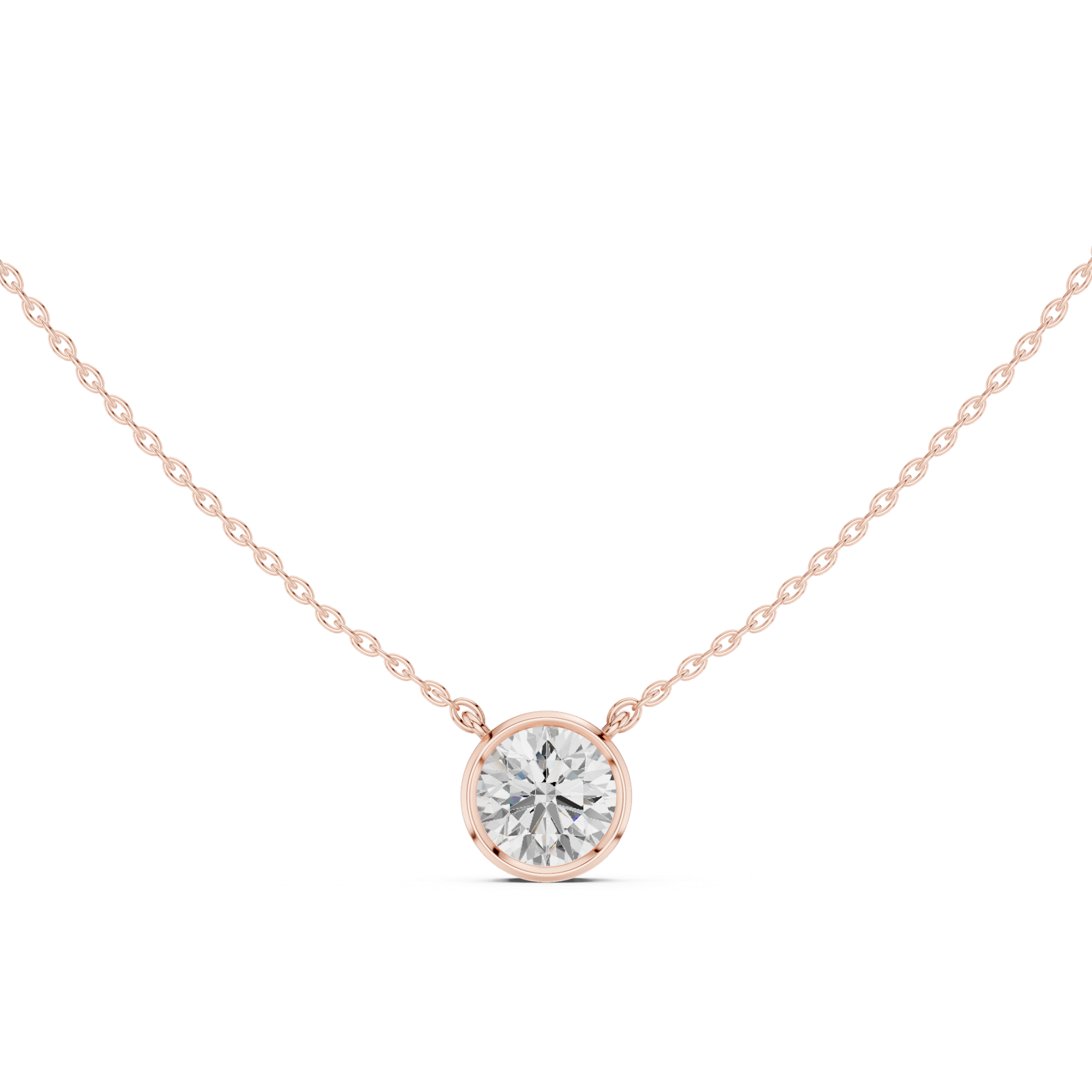 Gold Jewelry DDPO-007, Round center stone, Rose Gold, view 4