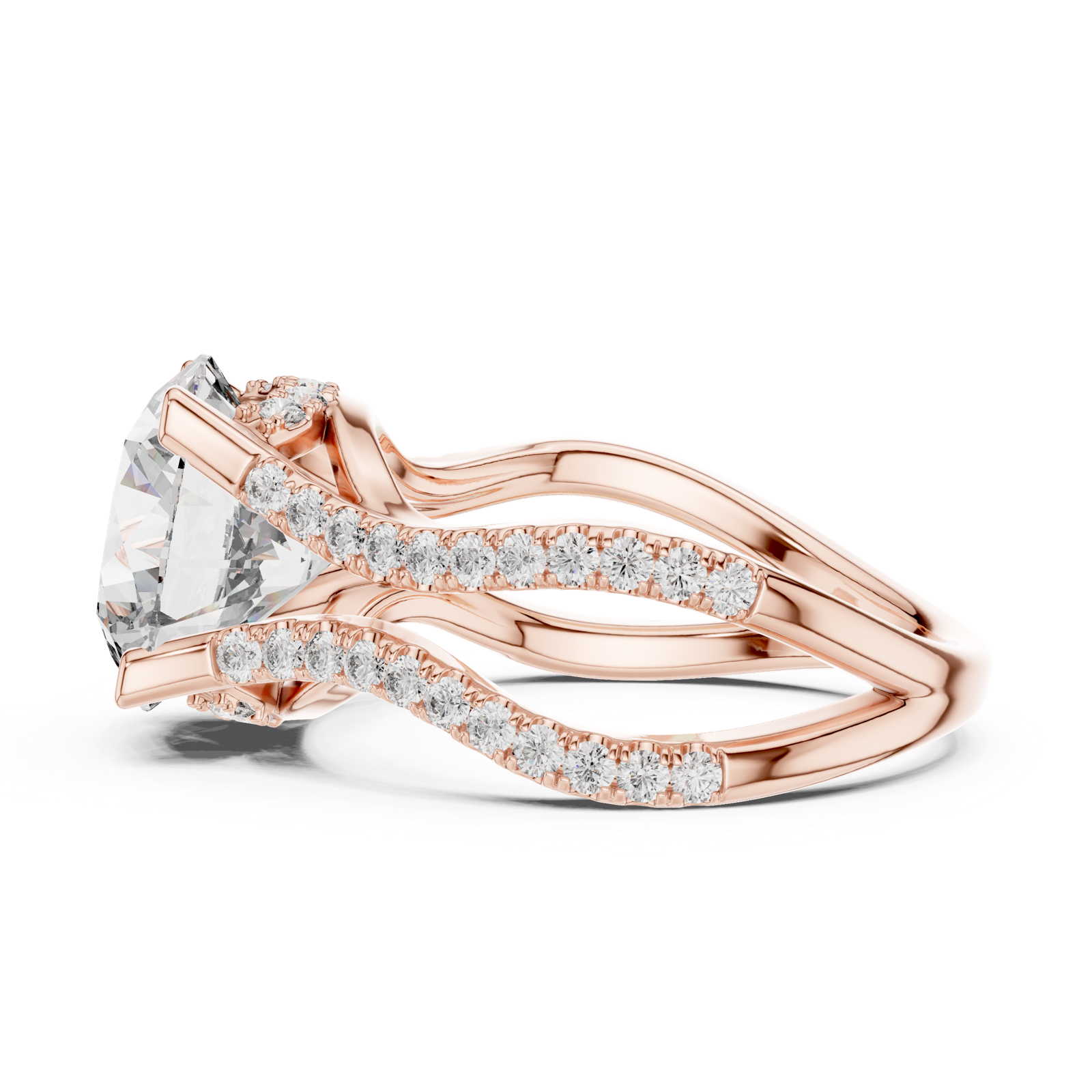 Gold Ring DDLR-155, Rose Gold, view 3