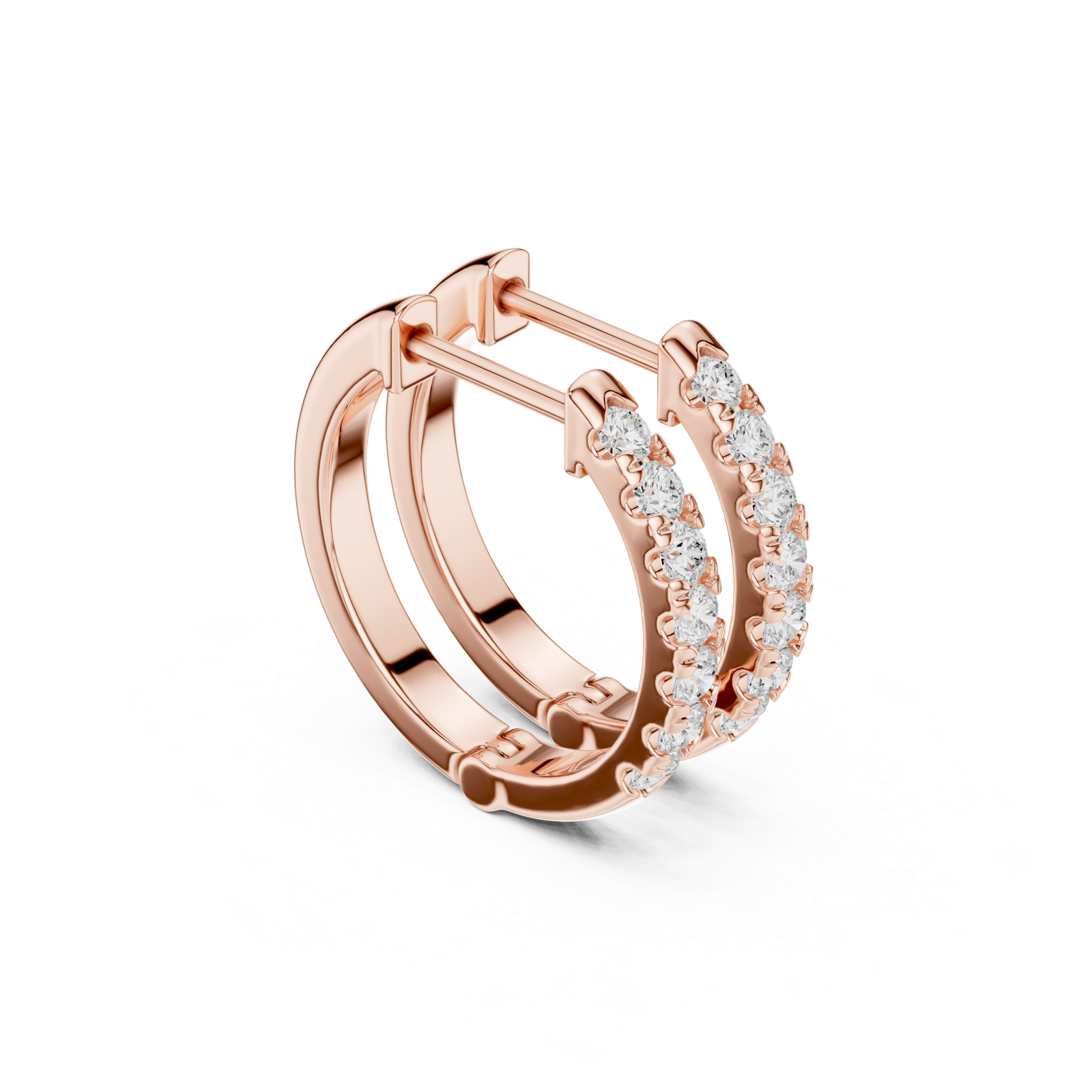 Gold Earrings SBER(24), Rose Gold, view 1
