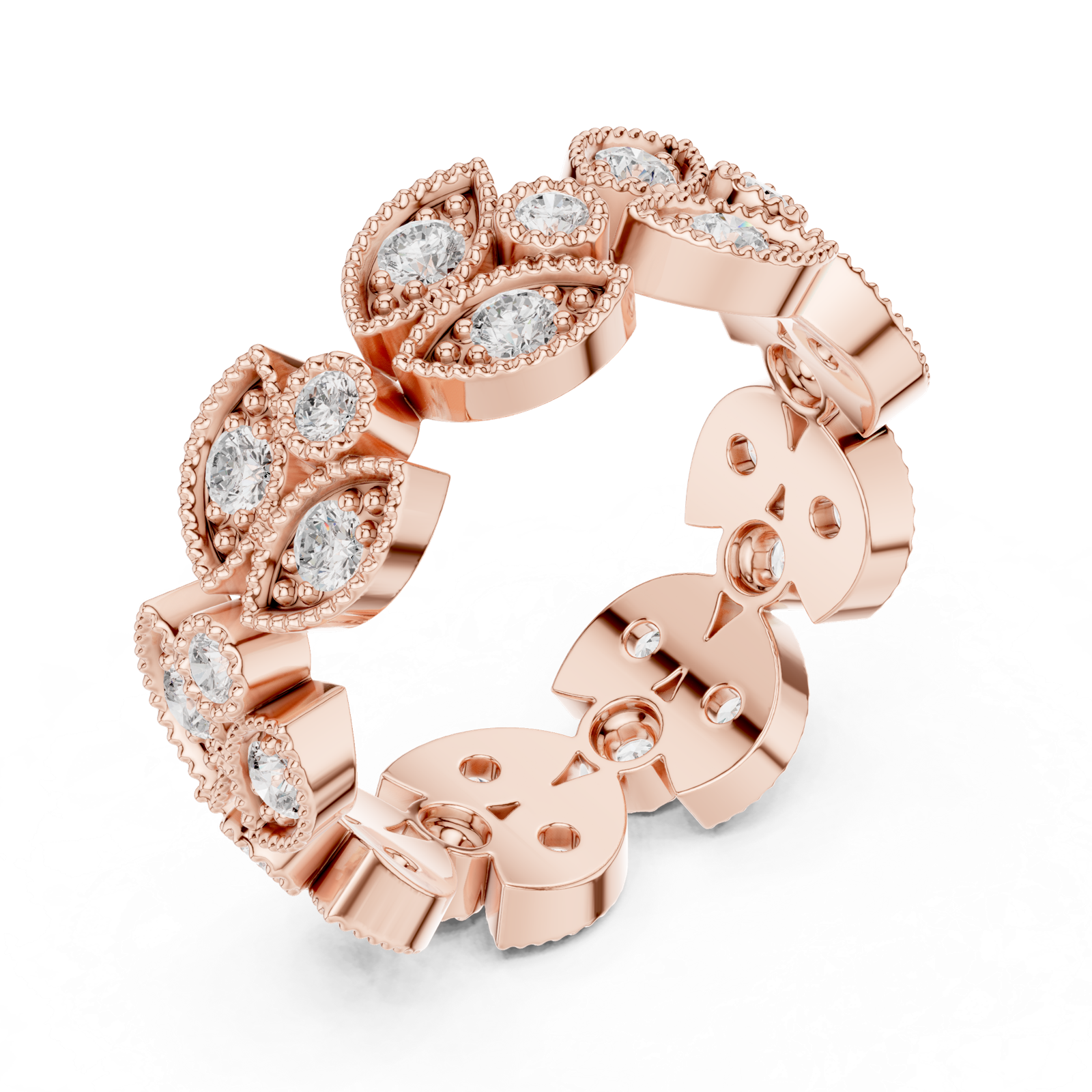 Gold Ring DDLR-368, Rose Gold, view 2