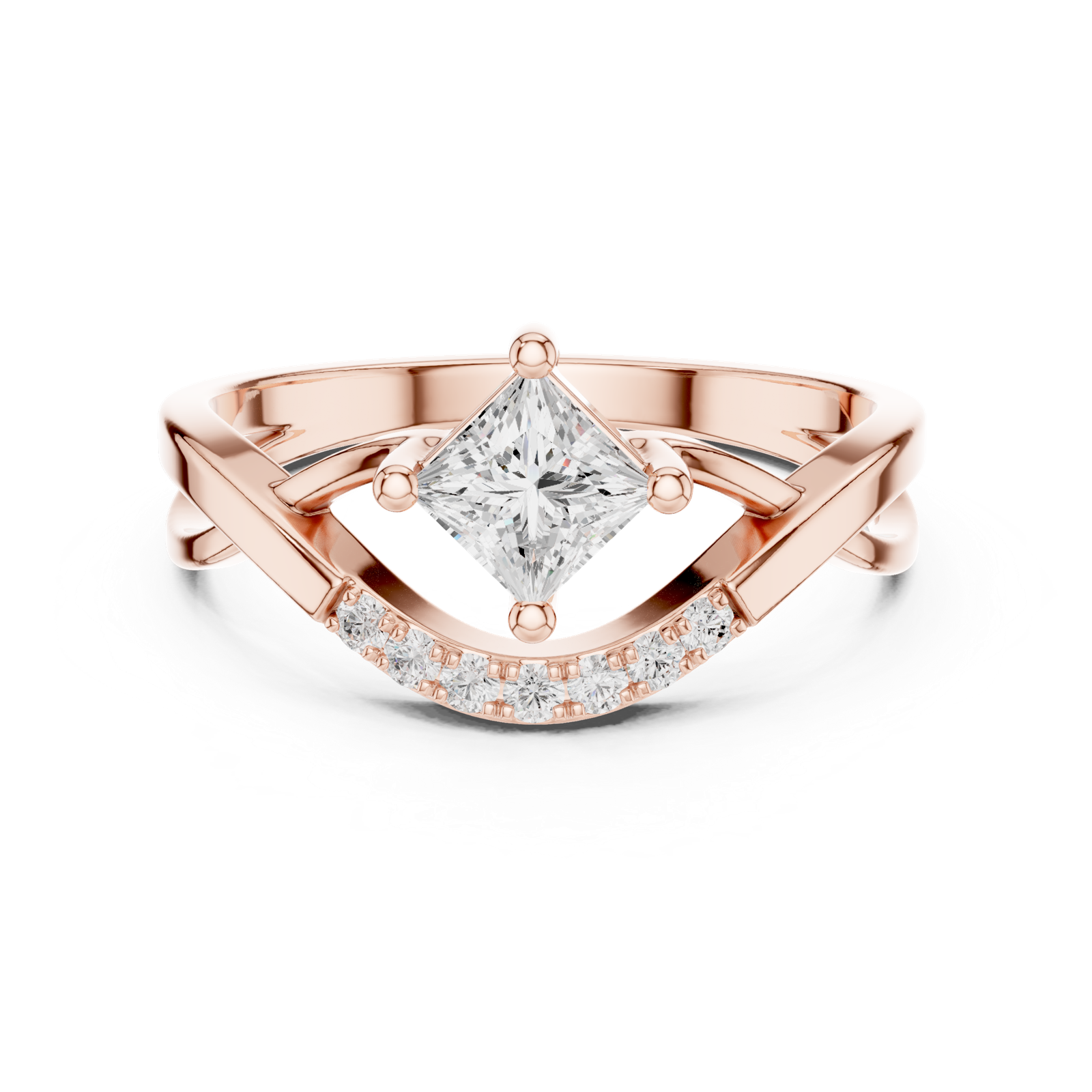 Gold Ring DDLR-487, Rose Gold, view 4