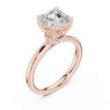 Gold Ring DDLR-176, Asscher center stone, Rose Gold, view 2