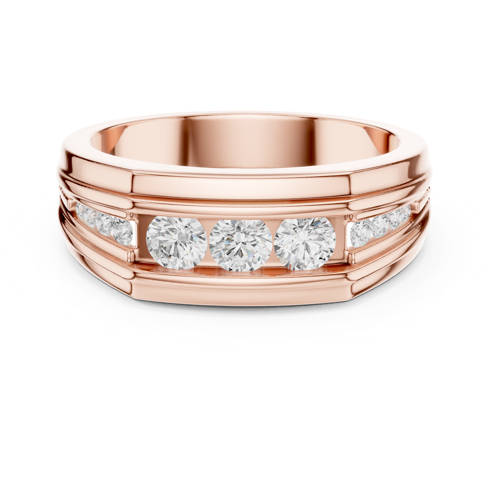 Gold Men's Ring GGR-0014, Rose Gold, view 4