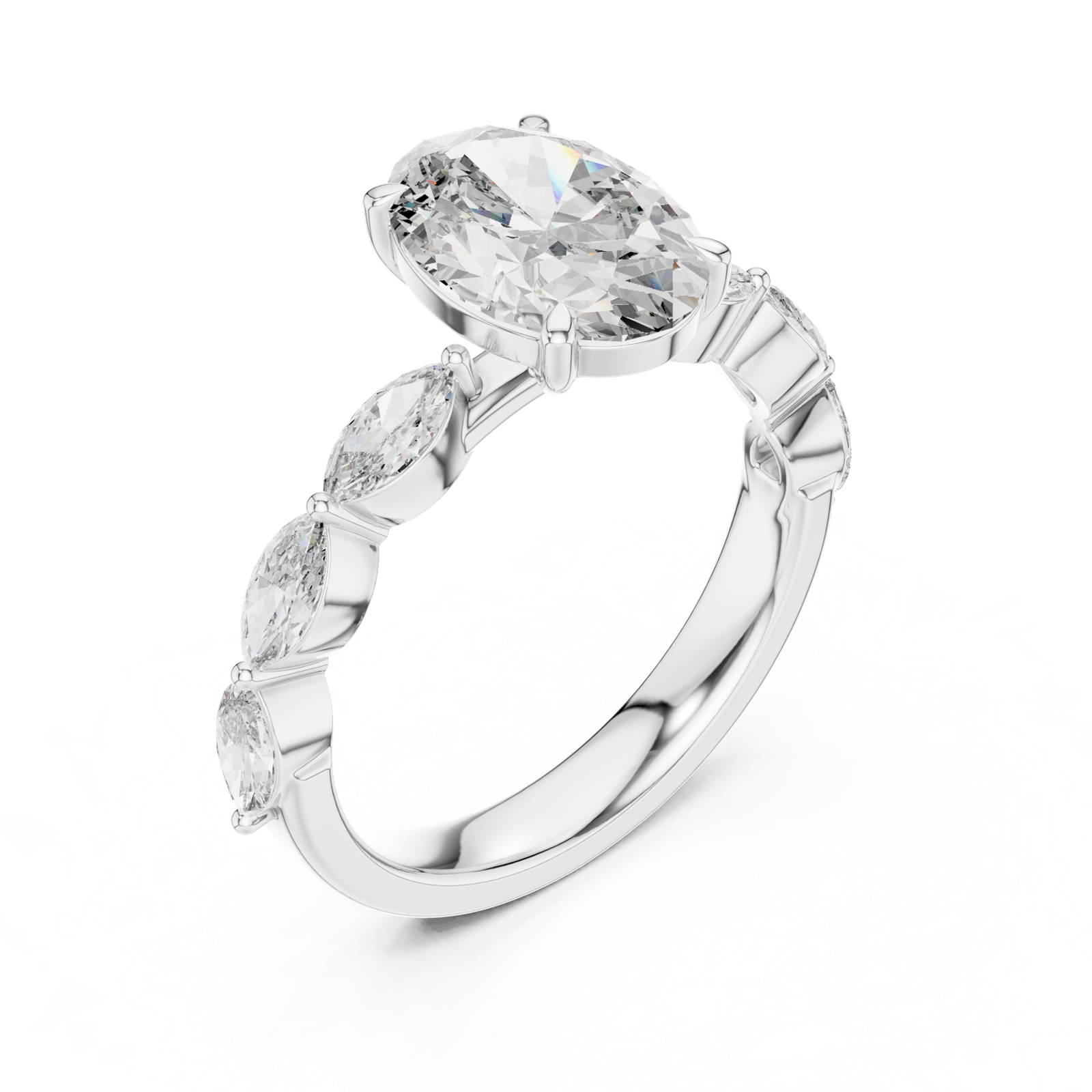 Gold Pendant 9-10031L_SS9, White Gold, view 2
