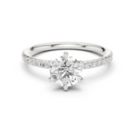 Gold Jewelry L36-15, Round center stone, White Gold
