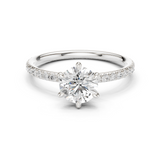Gold Jewelry L36-15, Round center stone, White Gold