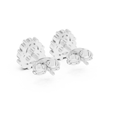 Gold Earrings 9-10040E, White Gold, view 3