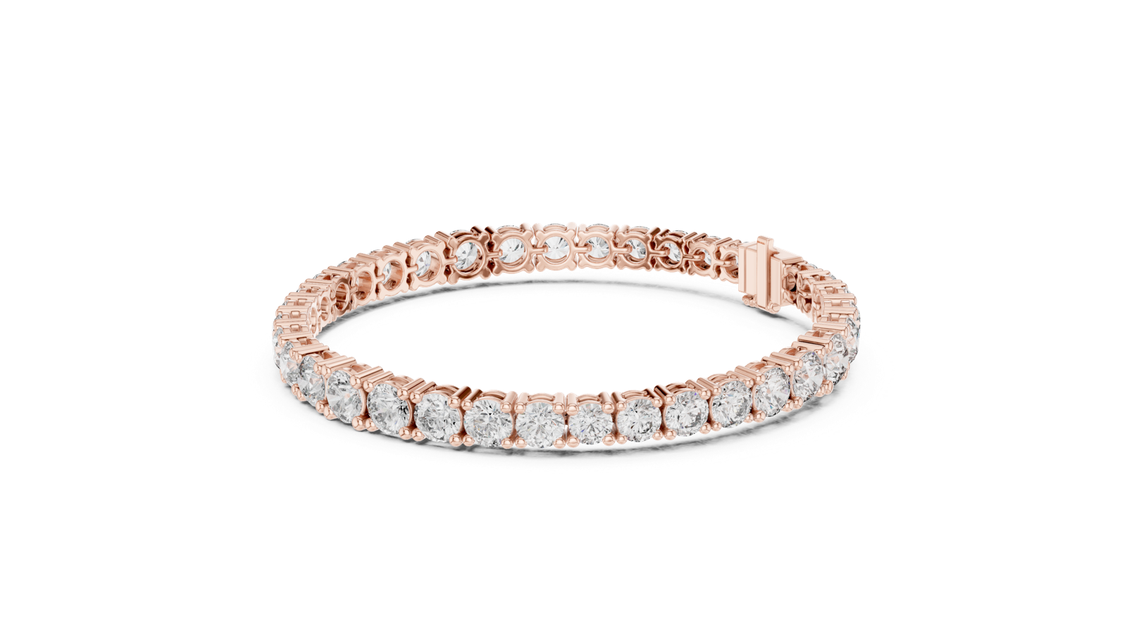 14K Solid Gold Lab Diamond Bracelet, Rose Gold, view 1