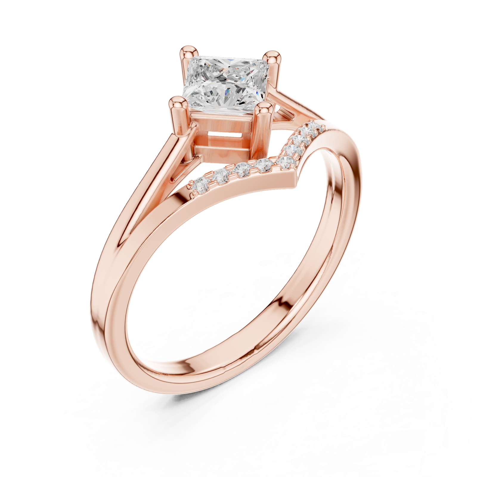 Gold Ring DDLR-477, Rose Gold, view 2