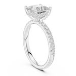 Gold Ring DDLR-161, Princess center stone, White Gold, view 1