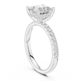 Gold Ring DDLR-161, Princess center stone, White Gold, view 1