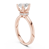 Gold Ring DDLR-176, Pear center stone, Rose Gold, view 1